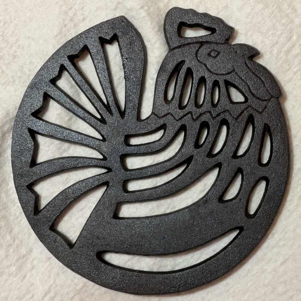 Cast Iron Rooster Trivet, like new!